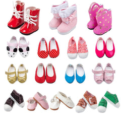 TOYYSB 6-pairs doll shoes boot set for 14.5 inch Wellie Wishers dolls, versatile play footwear.