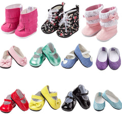 TOYYSB doll shoes boot pink enhances playful 18-inch doll outfits with a cozy fit.