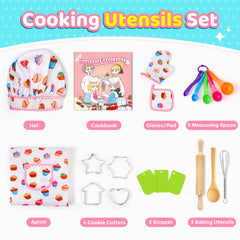 Toyze chef hat and apron set, perfect for role play and real kitchen tasks.