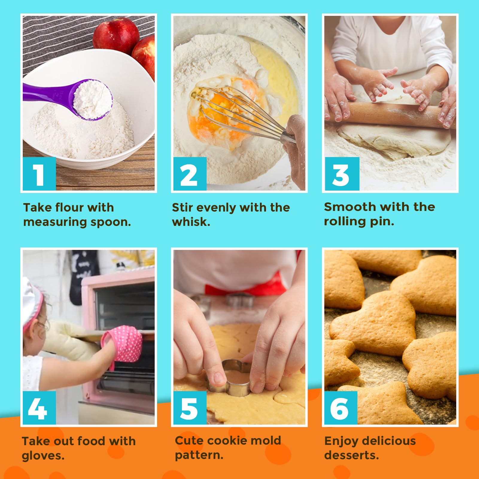Toyze insulation pad and oven glove, keeps little hands clean and protected.