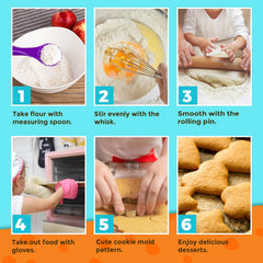 Toyze insulation pad and oven glove, keeps little hands clean and protected.