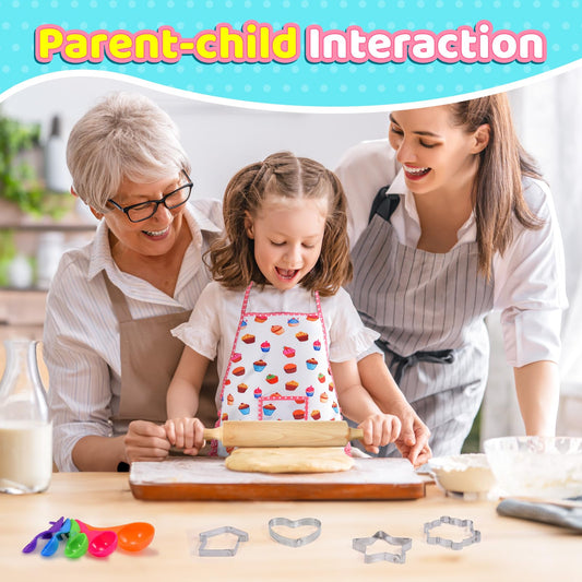 Toyze kids cooking set featuring apron and cookbook for beginner chefs.