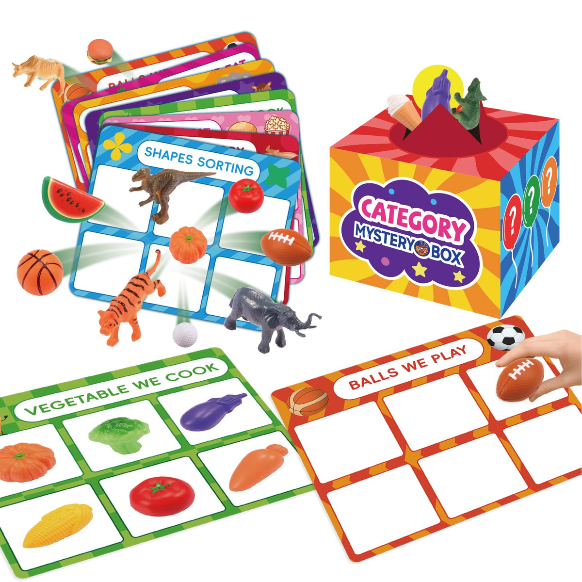 Toyze Montessori set with 58 pieces promotes fine motor skills through sorting and matching.