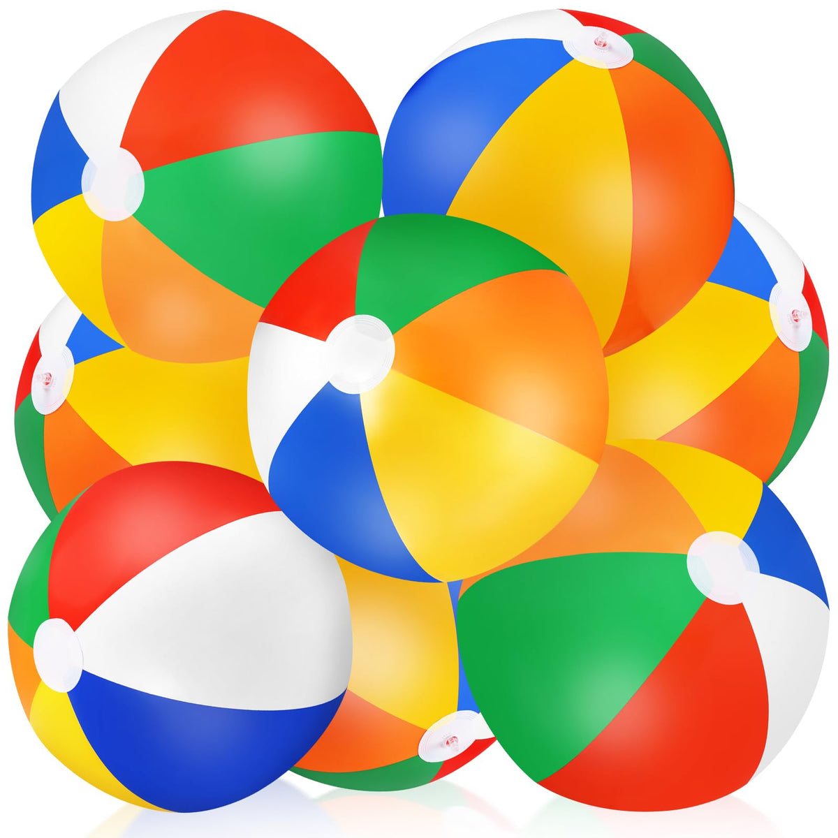 TPCHOIE large rainbow beach ball, 24 inches, ideal for vibrant beach parties and pool fun.