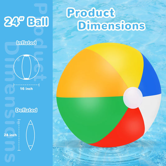 TPCHOIE rainbow beach ball inflated for colorful summer play and water games.