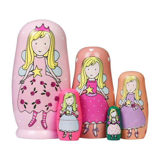 Tphon five-piece nesting dolls set on shelf for decorative display
