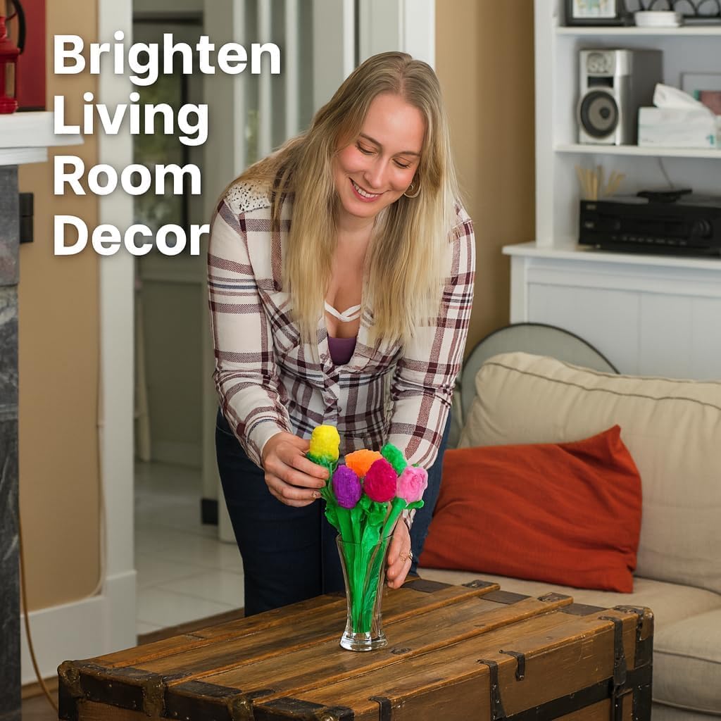 T play bendable-stem rose plush with leaves for versatile home decoration.