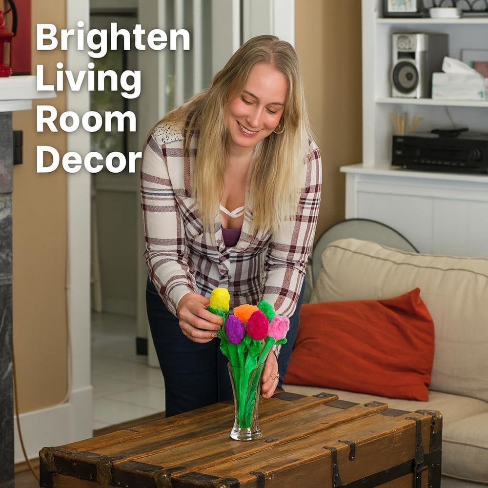 T play bendable-stem rose plush with leaves for versatile home decoration.