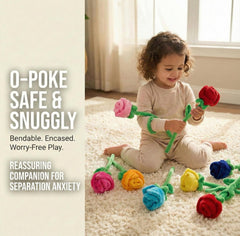 T play green rose plush with bendable stem for desk décor and crafts.