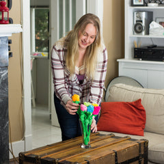 T play yellow rose plush with flexible stem ideal for crafts and display.