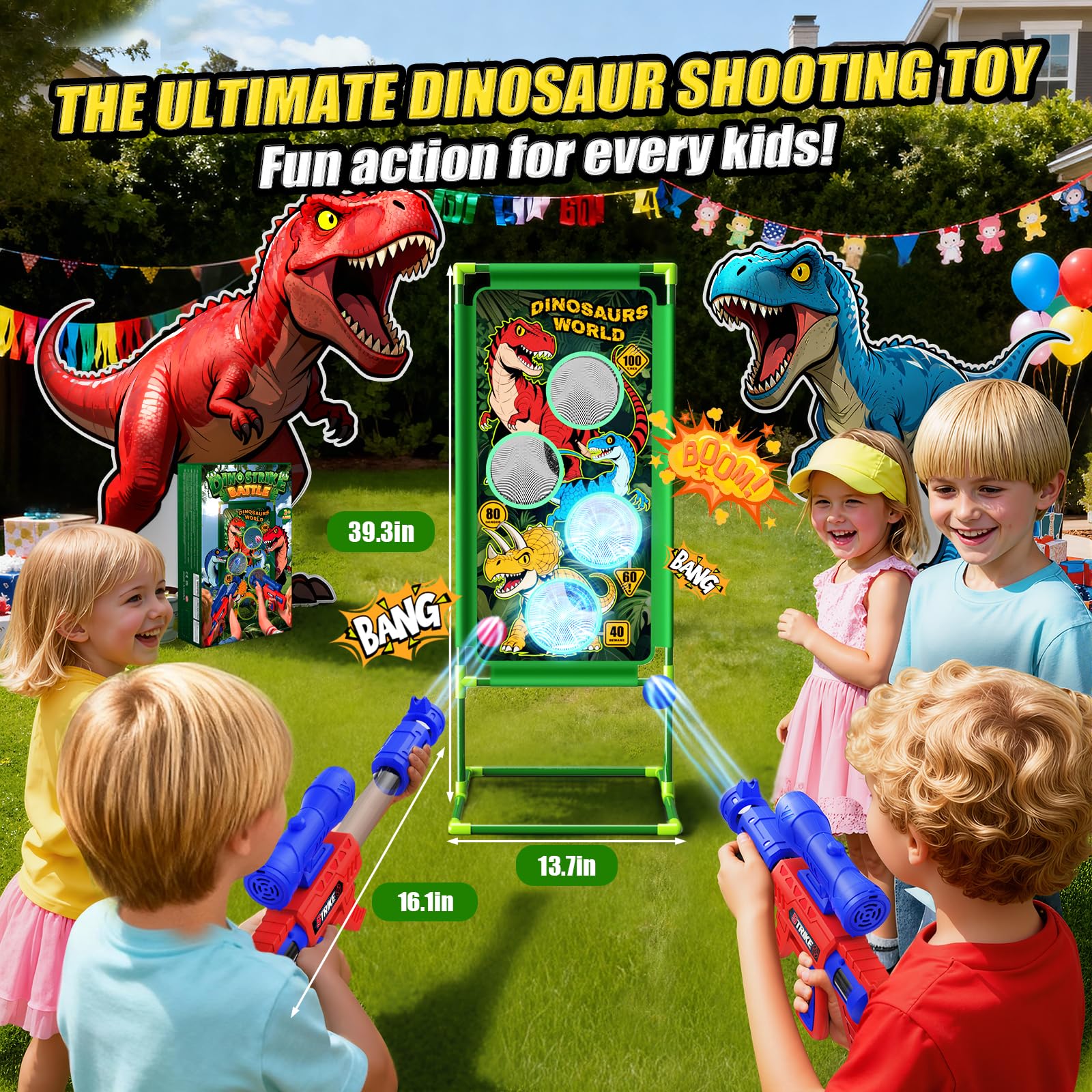 Perfect gift for boys ages 3-12, encouraging teamwork with Dino fun.