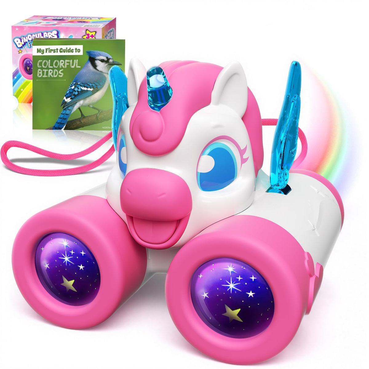 Tqeieu unicorn binoculars lavender-wings design for imaginative outdoor play.