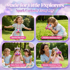 Tqeieu unicorn binoculars soft-eyecups protect little faces during play.