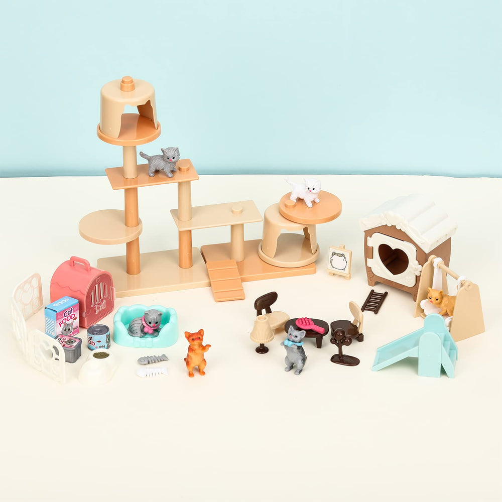 TQQFUN six cat figures with safe, durable details for kids