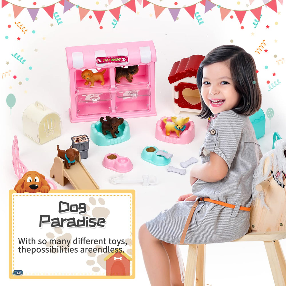 TQQFUN pet care center playset features realistic puppies for nurturing roleplay