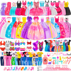 TQRAZ 110-pcs doll wedding dresses for imaginative dress-up play.