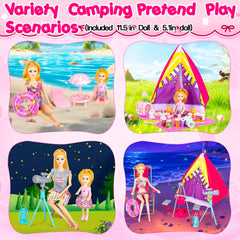 TQRAZ camping tent scene for outdoor doll adventures and storytelling