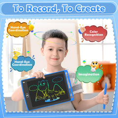 TQU 4-pack LCD doodle tablet light blue for writing practice and doodles.