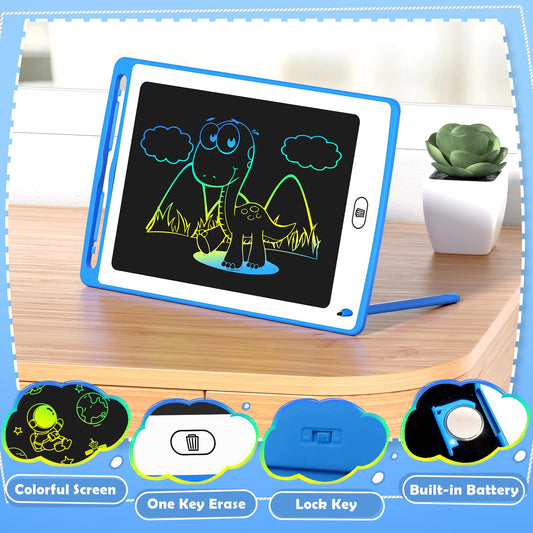 TQU kids doodle board with erase button promotes mess-free drawing.