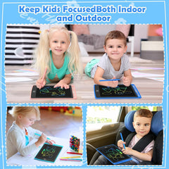 TQU kids LCD tablet is travel-friendly for quiet car rides.
