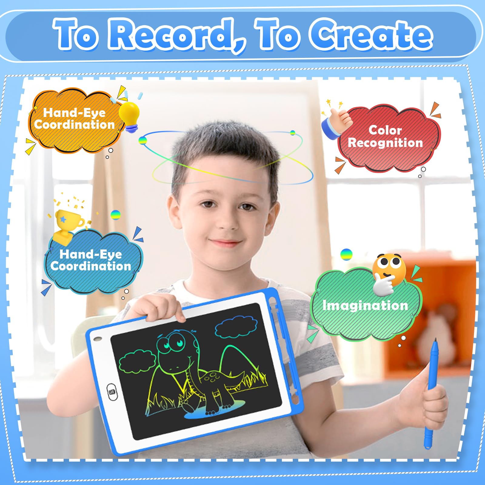 TQU LCD doodle board supports drawing, writing, and early math practice.
