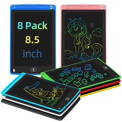 TQU eight pack colorful doodle board for kids with a bright erase friendly surface