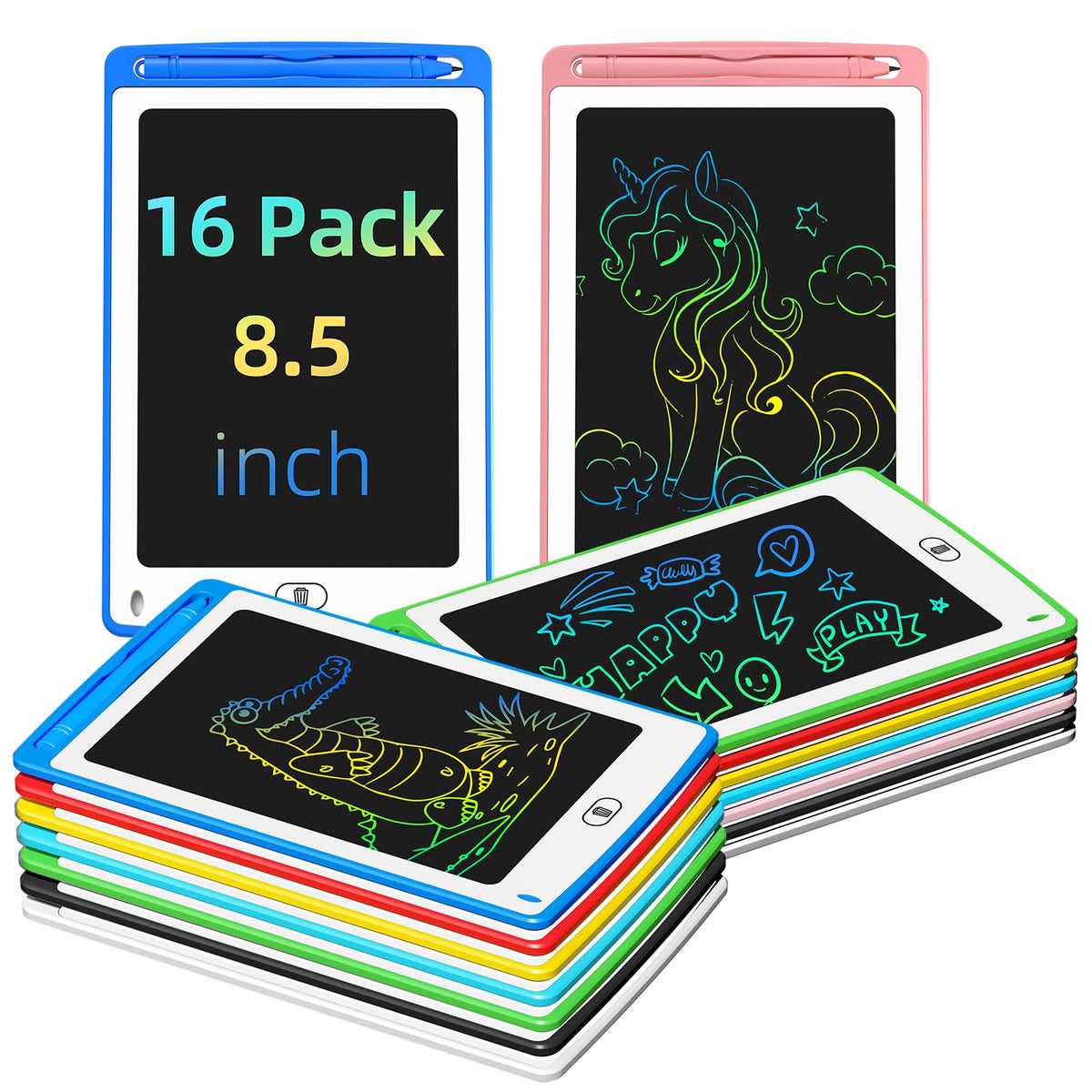 TQU party favor LCD writing tablet 8.5 inch colorful board for creative play.