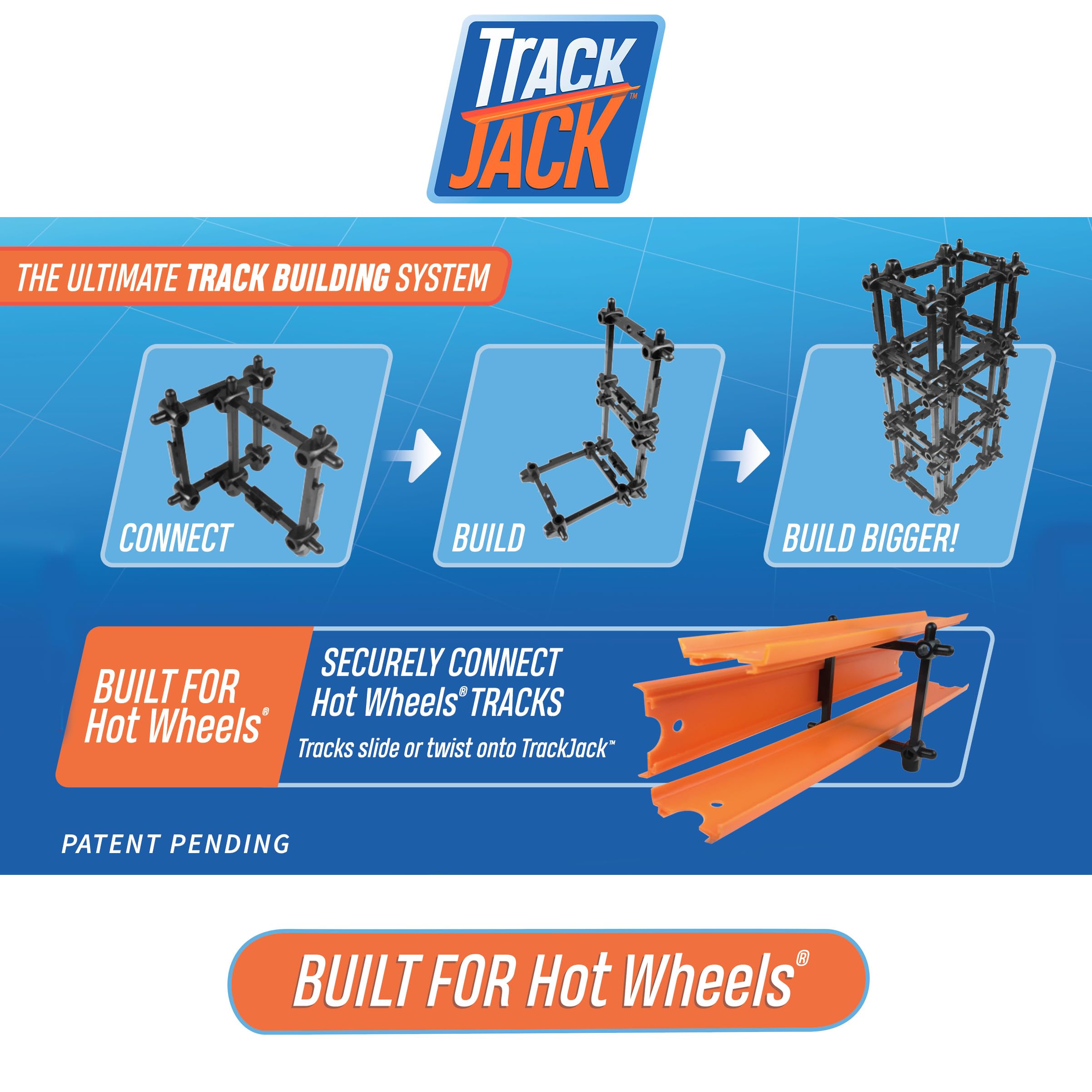 TrackJack multi-level track system enables layered routes for richer play.