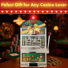 Trademark Poker Luck of the Irish slot flashing lights and jackpot sounds on display.