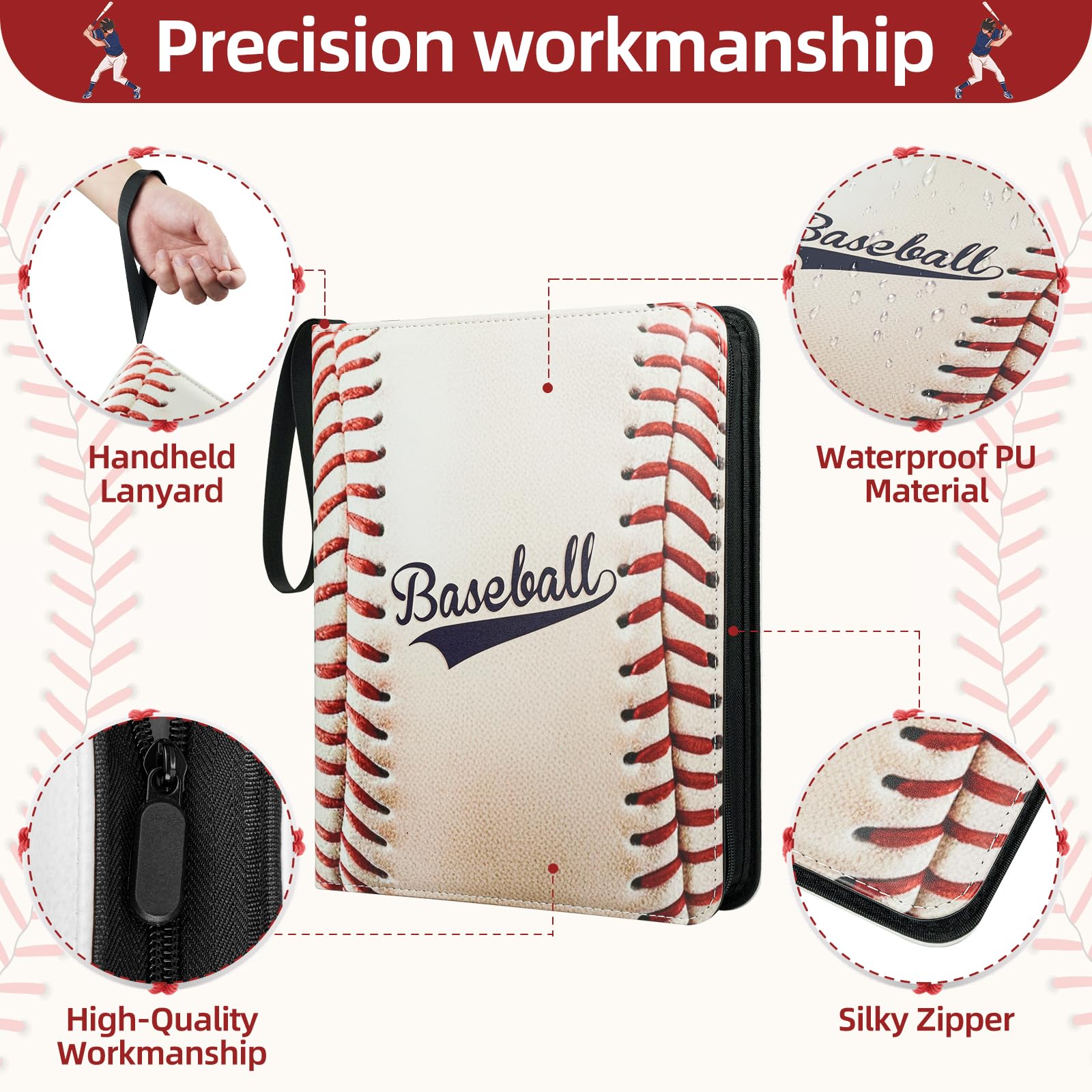 Traier 1080-pockets binder includes 60 removable sleeves for organization