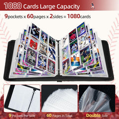 Traier binder interior with clear sleeves for quick card viewing