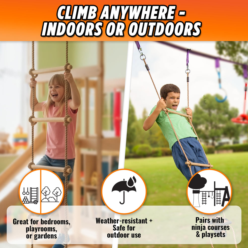 Trailblaze ladder used for ninja-course style play