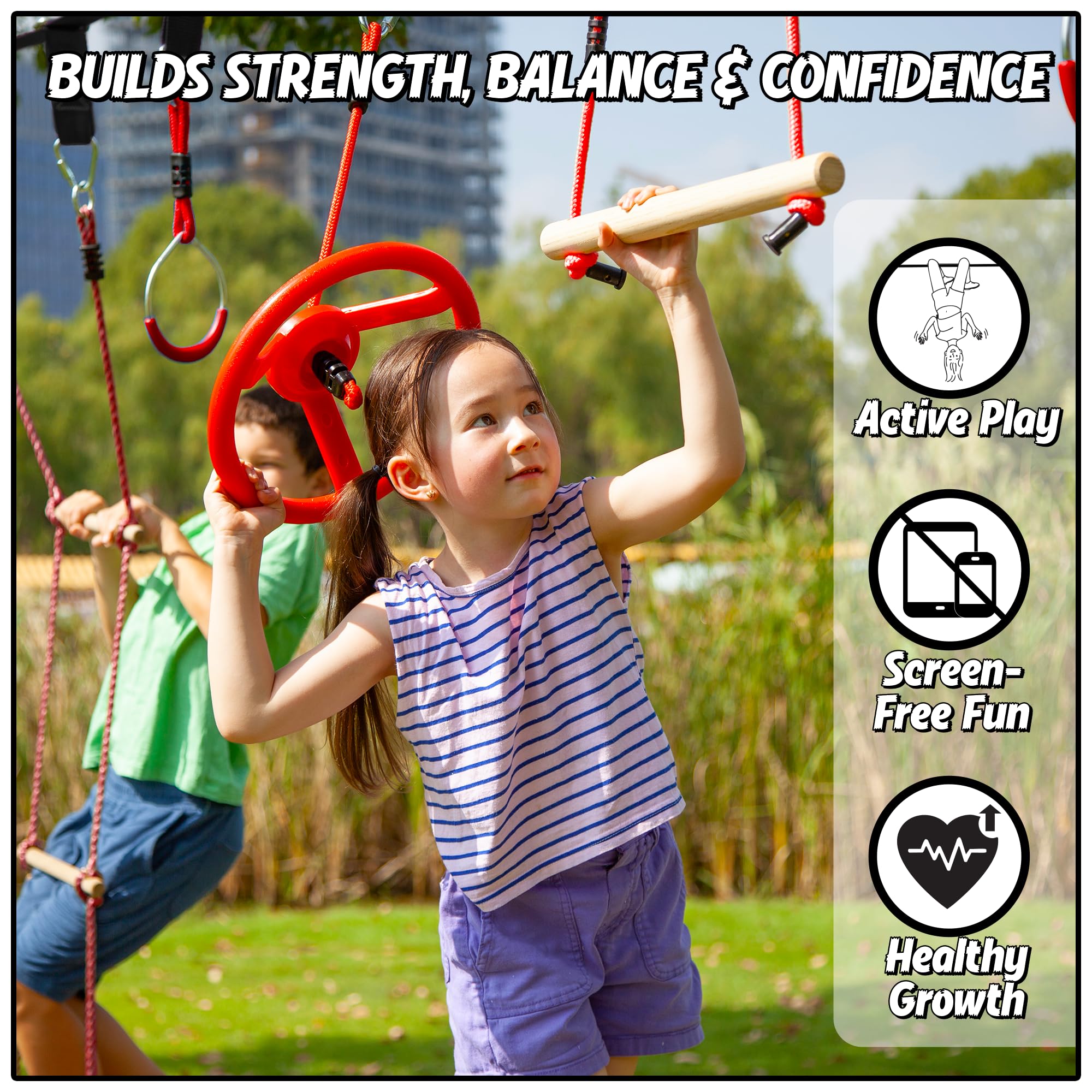 Trailblaze Ninja trapeze swing for energetic play