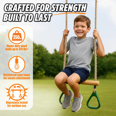 Trailblaze wooden trapeze bar adjustable-height design grows with kids