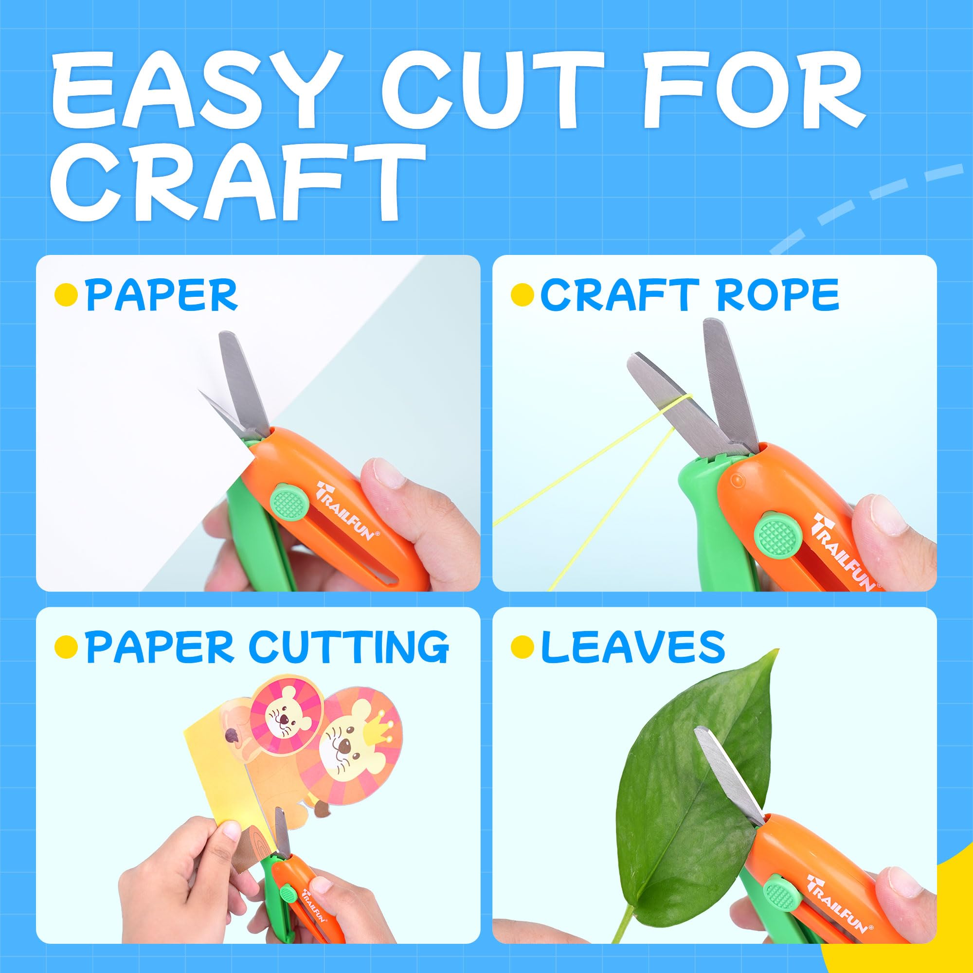 Trailfun dual-tone kids scissors brighten crafts and support color recognition