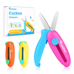 Trailfun retractable safety scissors for kids, compact and easy for small hands