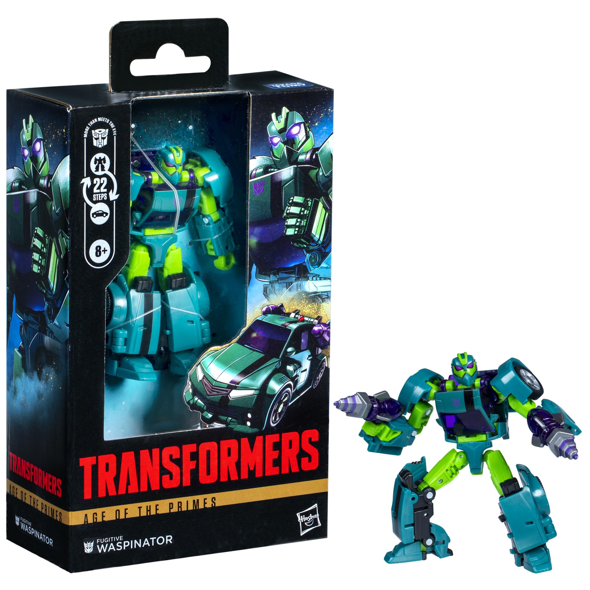 Transformers Fugitive Waspinator blaster accessories enhance battle-ready play.
