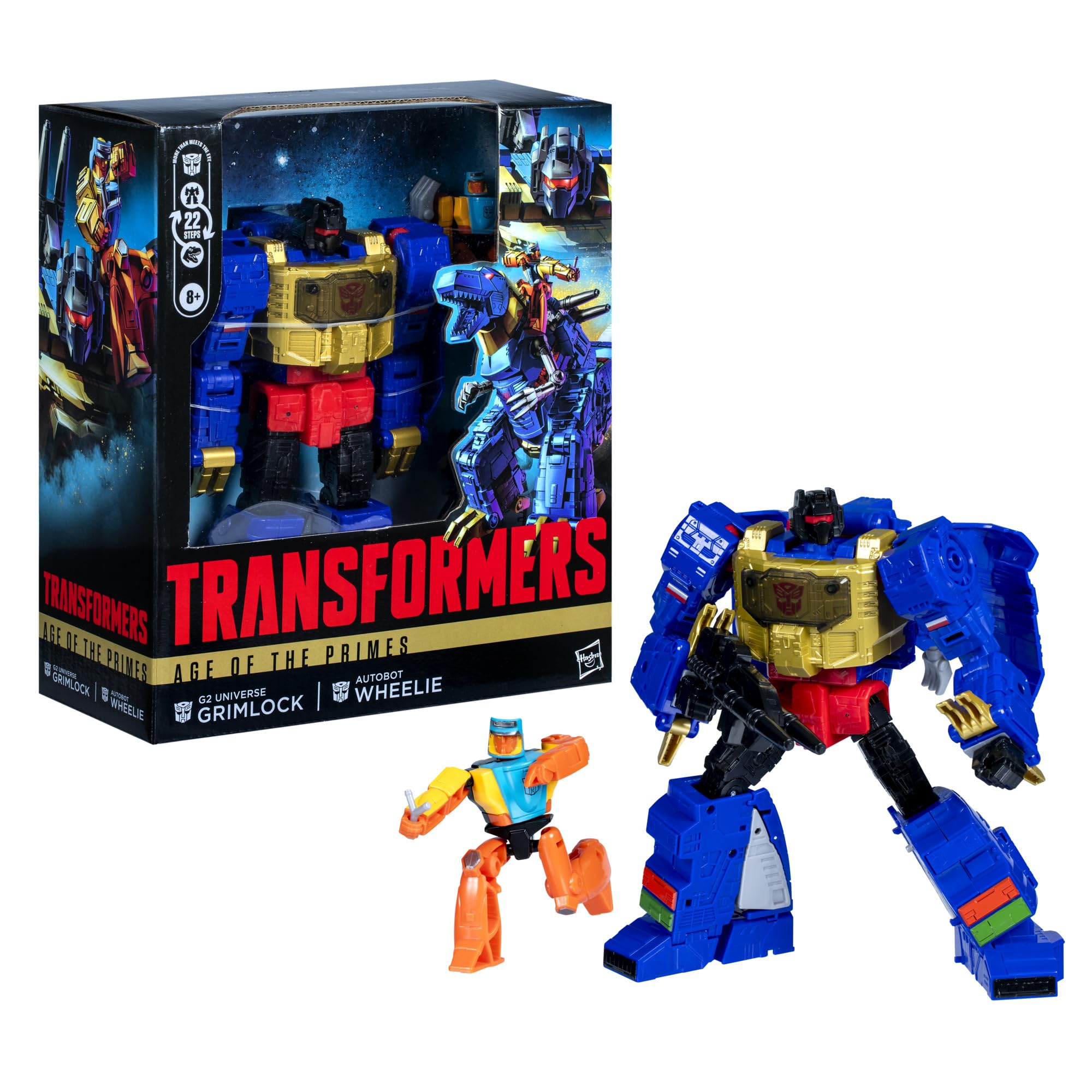 Grimlock with cannon blaster enhances poseable combat-ready stance.