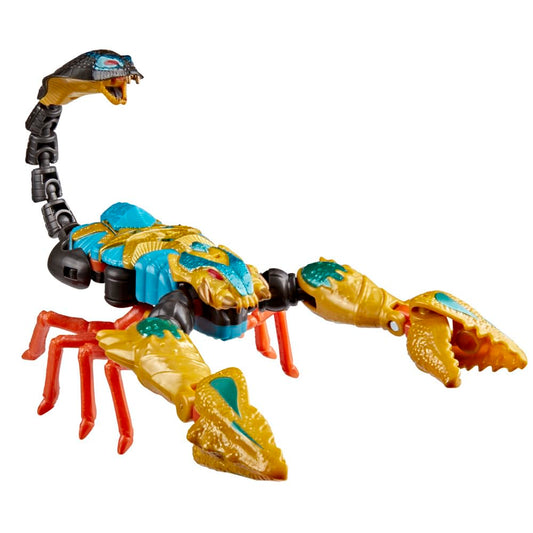 Transformers Quickstrike in scorpion mode showing snake-head tail detail.