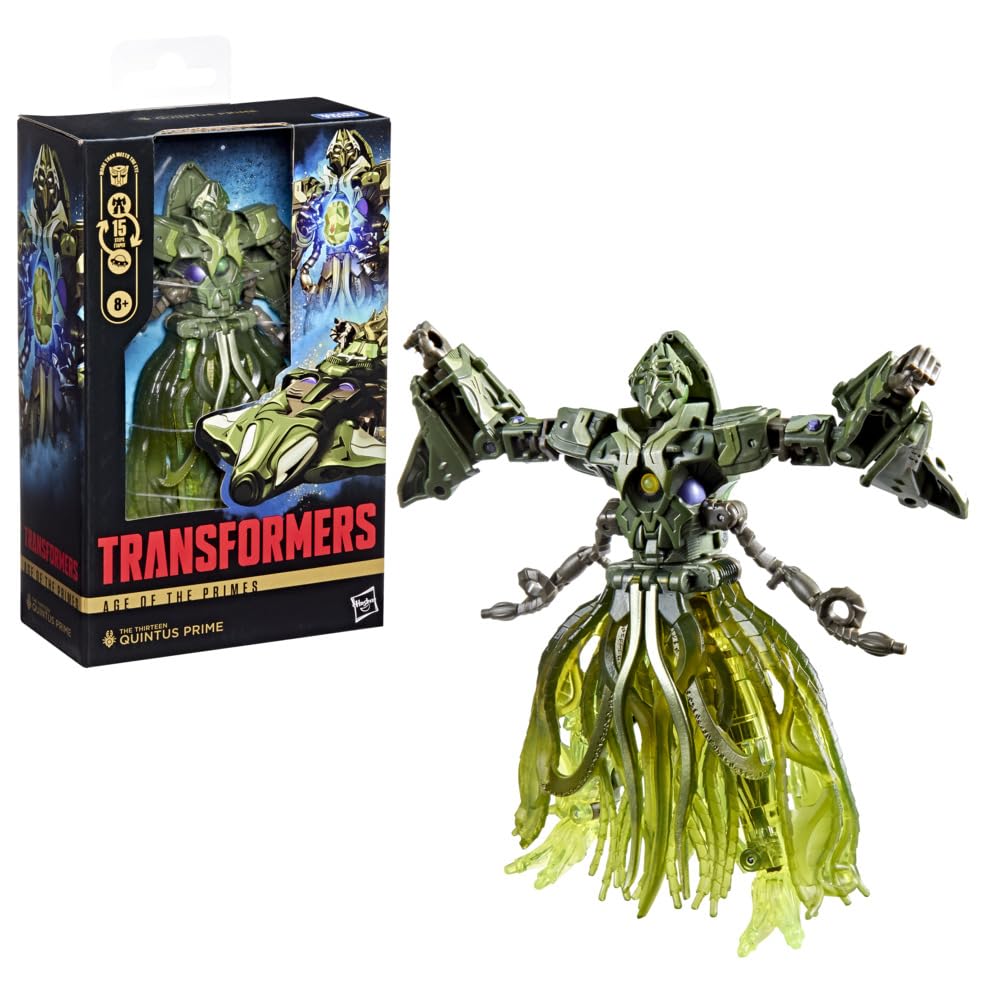 Transformers The Thirteen Quintus Prime action figure features articulation for poseable display.