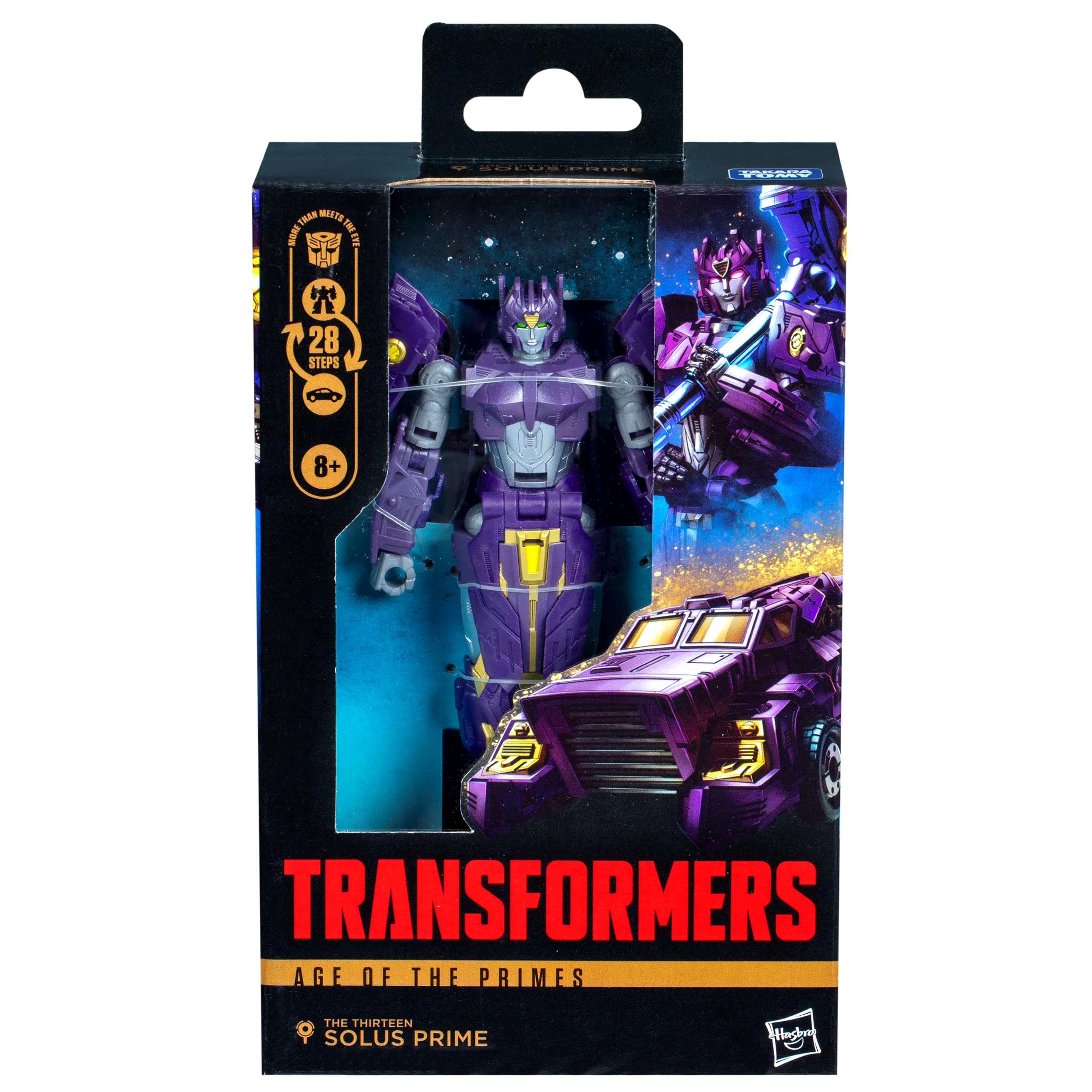 Transformers Solus Prime figure in dynamic pose for action play and display.