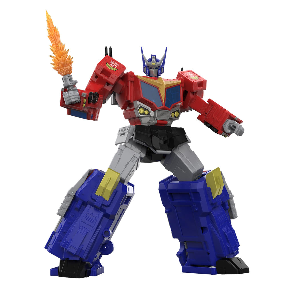 Optimus Prime robot mode from Transformers Age of the Primes ready for action-packed play.