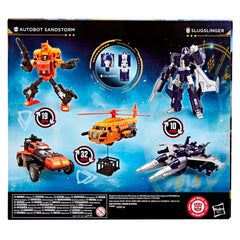 Wreck 'n Doom Collection pack featuring Sandstorm and Slugslinger for display and play