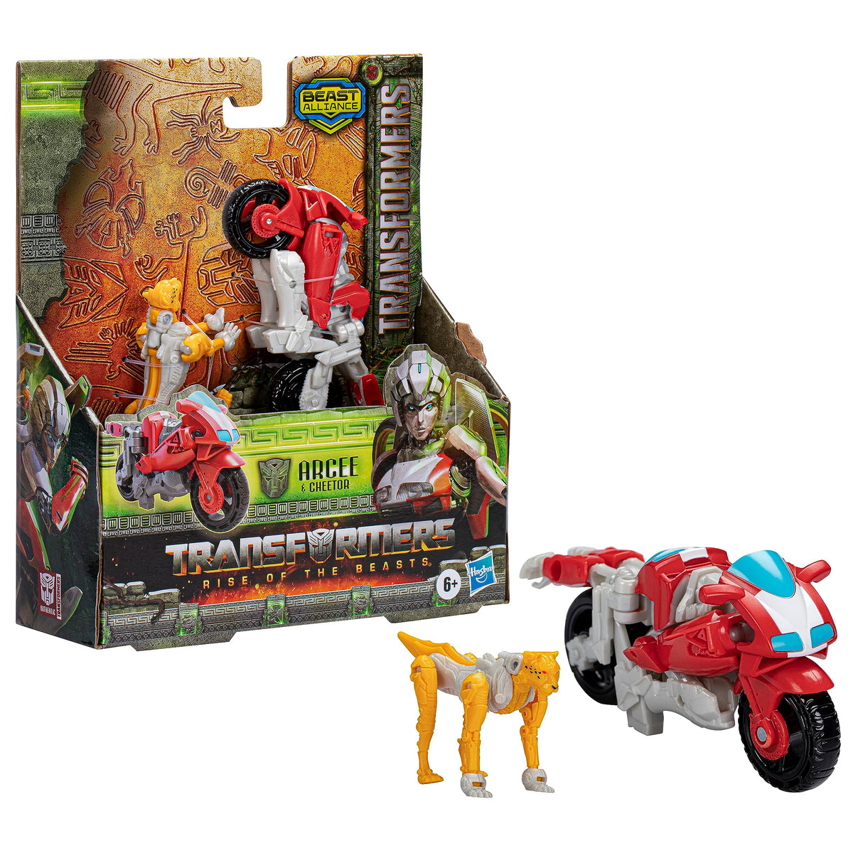 Transformers Arcee and Cheetor in robot mode for imaginative battle play and display.