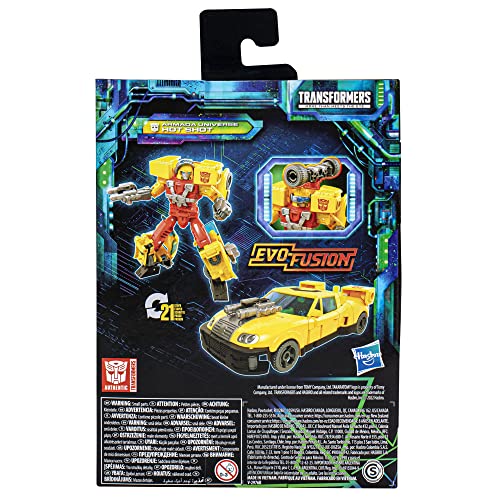 Transformers Armada Hot Shot packaging highlights scanable facts and features.