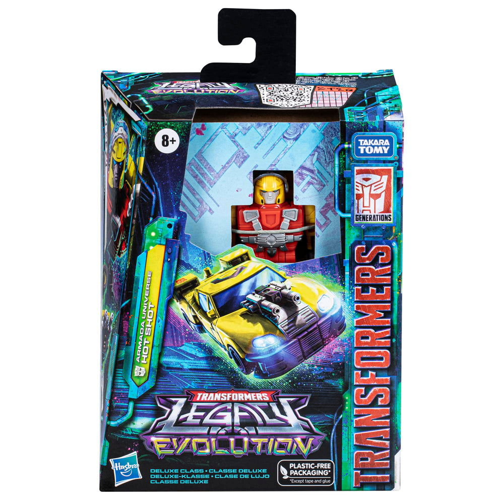Transformers Armada Hot Shot in racecar mode speeding into action.