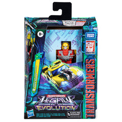 Transformers Armada Hot Shot in racecar mode speeding into action.