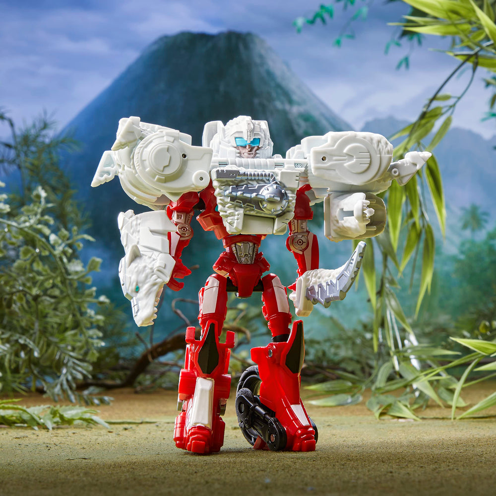 Transformers armored attachment featuring Arcee and Silverfang for enhanced posing.