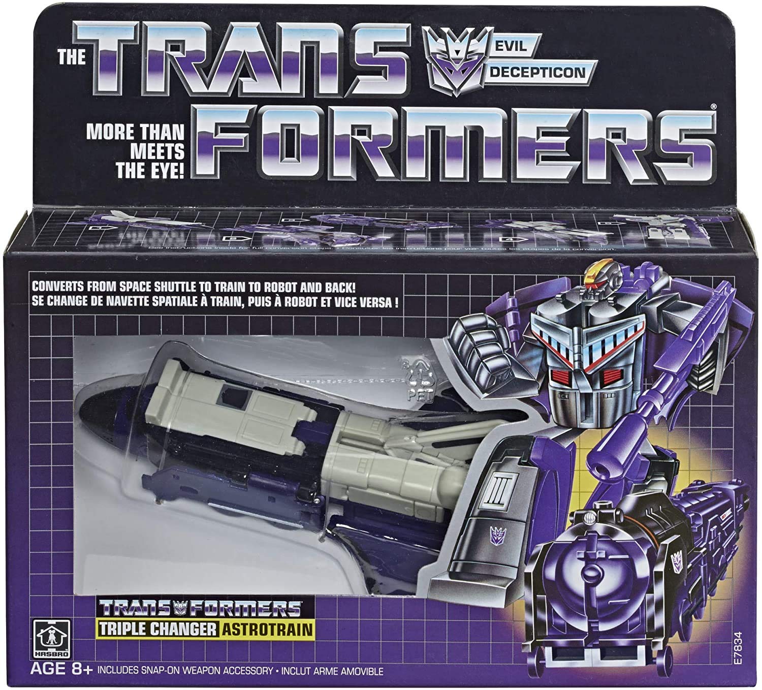 Transformers Astrotrain in space shuttle mode, a vintage collectible for display and imaginative play
