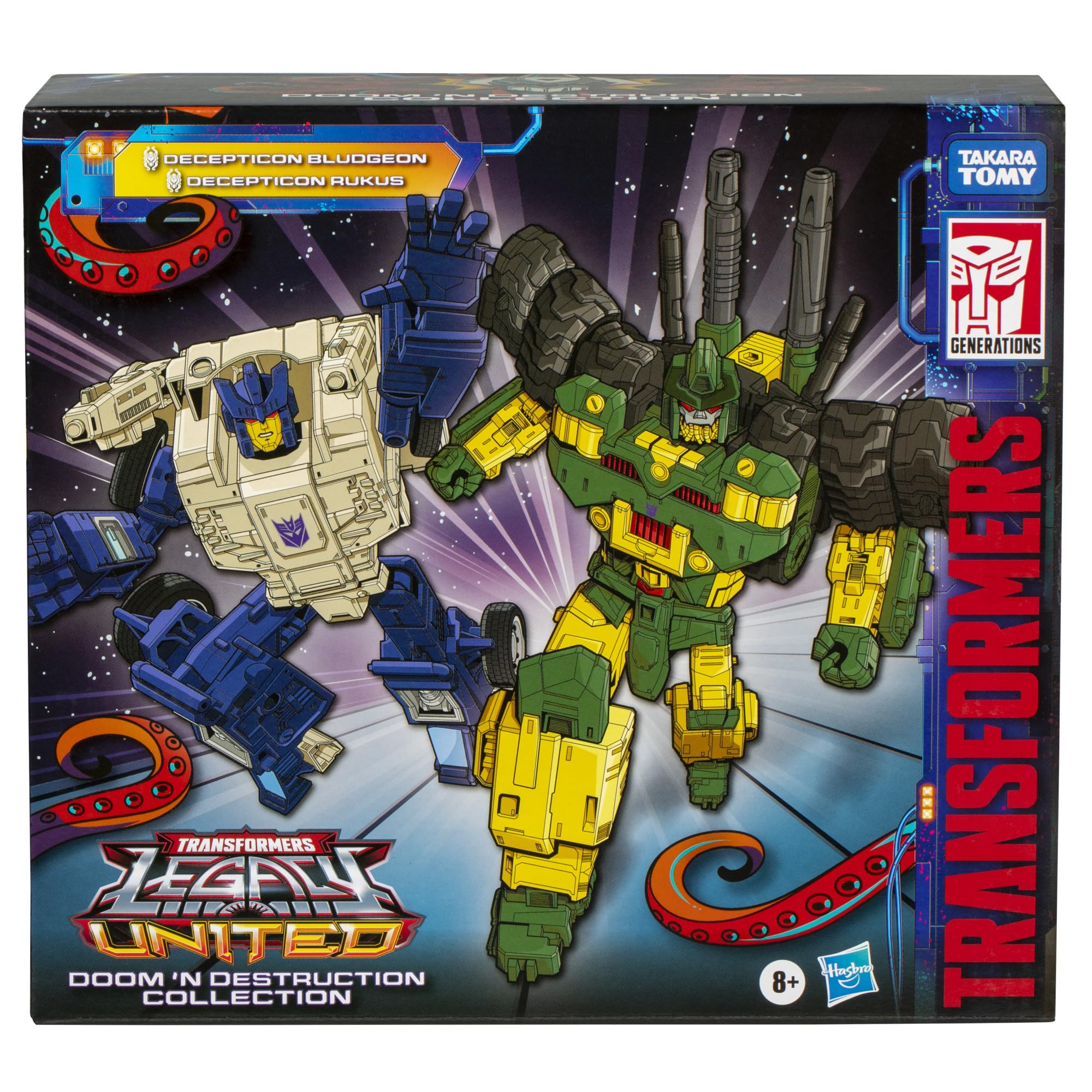 Transformers Bludgeon in tank mode showcasing converting action.